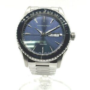 HAMILTON H375510 Jazz master Quartz Day-Date Wristwatch SS Silver